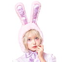 もこもこ うさちゃん キャップ ピンク x ラベンダー かぶりもの もふもふ うさたん リボン ウサギ 被り物 兎 兔 うさぎ ラビット 動物 アニマルハット ...