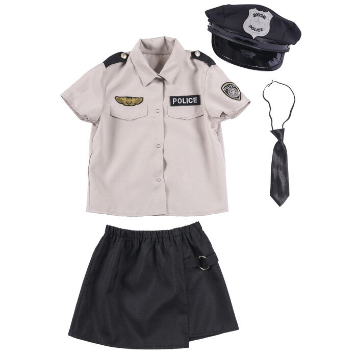 キッズ グレイポリススカート グレー ブラック ポリス ポリスマン 警察官 おまわりさん スワット 帽子 制服 コス コスプレ 衣装 コスチューム かわいい ハロウィン 仮装 子供 子供用 子ども 幼稚園児 小学生 低学年 男子 女の子 男の子 2024 120 140 cs-ja03242