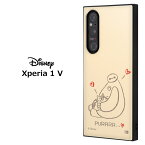 Xperia 1 V ディズニー ベイマックス 耐衝撃 スクエア ハイブリッド ケース カバー ソフトケース ハード キャラクター かわいい モチ ベージュ エクスペリア ワン マークファイブ Xperia1V XQ-DQ44 SO-51D SOG10 Xperia1Vケース スマホカバー スマホケース in-ma00541