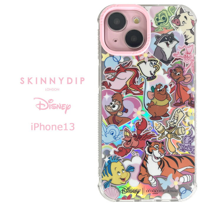 iPhone13 ディズニー サイドキッカーズ x SKINNYDIP TPU ケース カバー スキニーディップ ホログラム ソフトケース かわいい フランダー セバスチャン アブー パスカル ルミエール チップ ラジ…