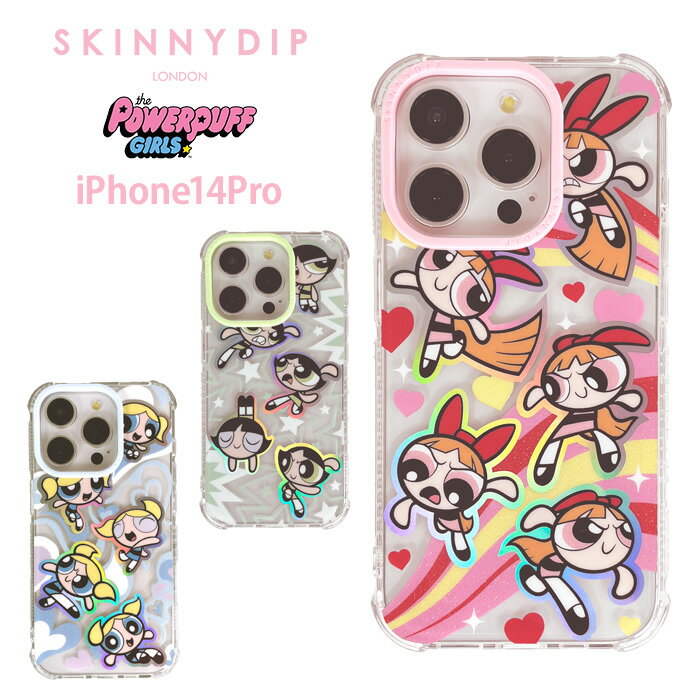 iPhone14Pro パワーパフガールズ x SKINNYDIP TPU クリア ケース カバー スキニーディップ ソフト ソフトケース クリアケース キャラクター かわいい ブロッサム バブルス バターカップ アイフォン iPhone 14 pro iPhone14proケース スマホカバー スマホケース ss-ma02312