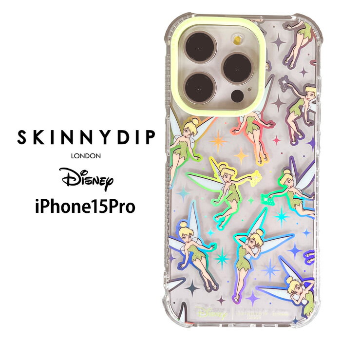 iPhone15Pro ディズニー ティンカーベル x SKINNYDIP TPU クリア ケース カバー スキニーディップ ソフト ソフトケース クリアケース かわいい ティンク ピーターパン アイフォン フィフティーン プロ iPhone 15 pro iPhone15proケース スマホカバー スマホケース ss-ma02814