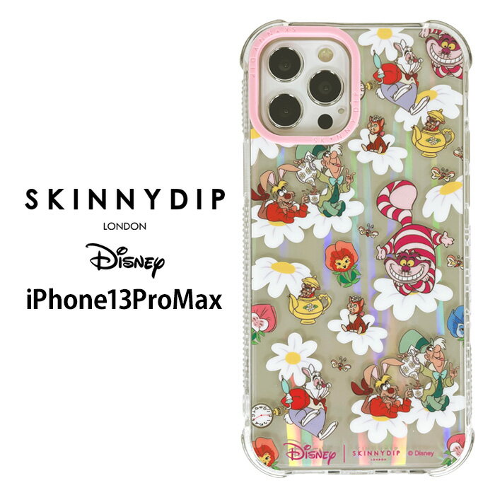 メール便 iPhone13ProMax ディズニー 不思議の国のアリス x SKINNYDIP TPU クリア ケース カバー スキニーディップ ソフトケース クリアケース かわいい キャラクター チェシャ猫 白うさぎ アイフォン プロマックス iPhone 13 pro max スマホカバー スマホケース ss-ma02730