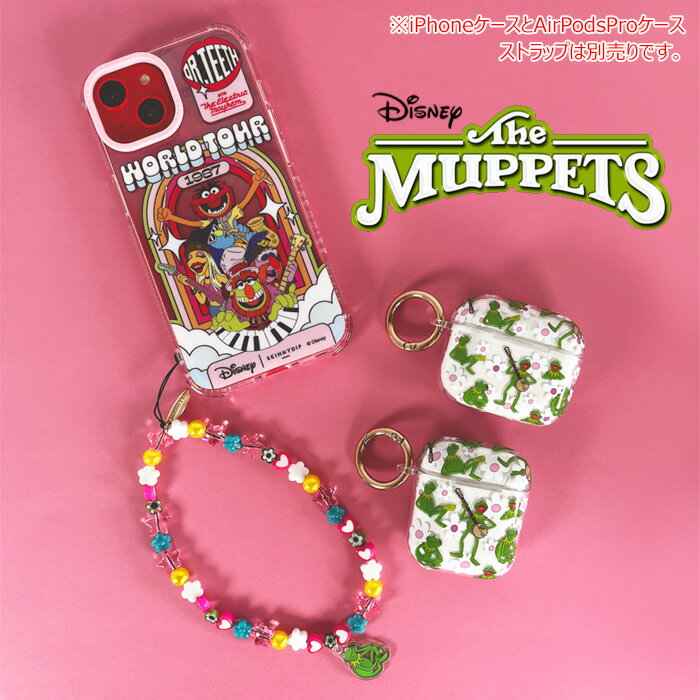 AirPods 第3世代 ディズニー ザ・マペッツ カーミット x SKINNYDIP クリア ケース カバー カラビナ付き スキニーディップ ロンドン ハードケース クリアケース 分離型 透明 かわいい 可愛い キャラクター エアーポッズ airpods3 3 AirPods第3世代 収納ケース ss-ma03362