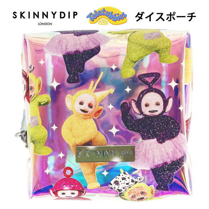 楽天スターズマーケット／STARSMARKET送料無料 テレタビーズ x SKINNYDIP ダイスポーチ クリアポーチ スキニーディップ ロンドン 小物入れ 透明 化粧ポーチ メイクポーチ コスメポーチ クリア ポーチ バニティ 総柄 ファスナー レディース 大人 キャラクター Teletubbies ポー ティンキー かわいい ss-ma03679-s