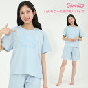 送料無料 シナモロール Tスーツ 半袖 半ズボン Mサイズ Lサイズ Tシャツ カジュアル ブルー トレーナー ジャージー パンツ パジャマ 寝巻 部屋着 ルー...