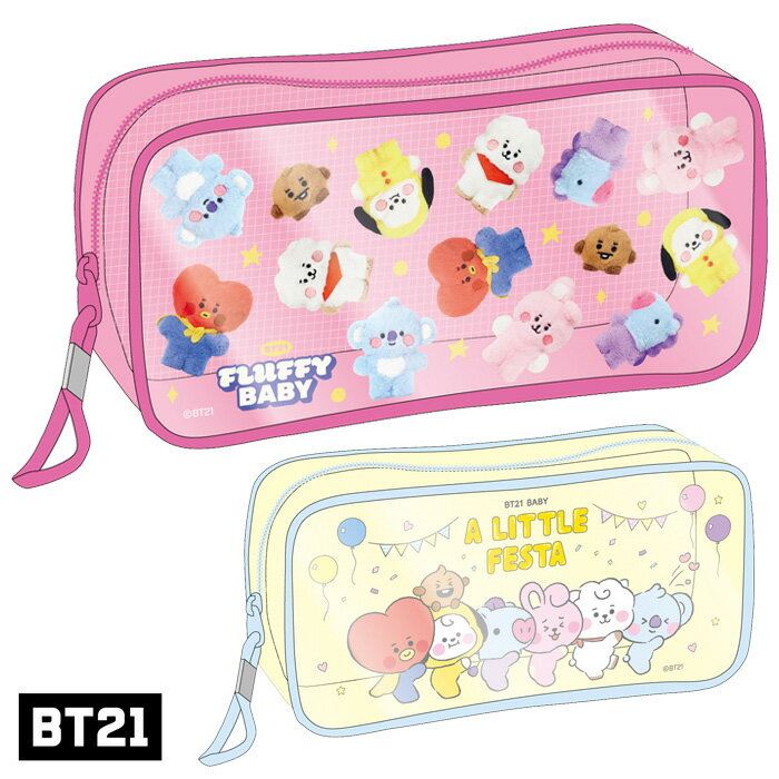 ペンケース 女の子（1000円程度） エンスカイ BT21 クリアペンケース ensky RJ SHOOKY MANG KOYA CHIMMY TATA COOKY キャラクター グッズ ビーティーイシビル 透明 クリア 筆箱 筆入れ ふでばこ ペンポーチ 文房具 雑貨 小学生 中学生 高校生 女の子 韓国 大容量 シンプル おしゃれ かわいい s-ok-6m691