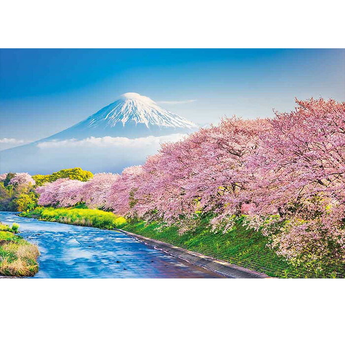 春爛漫の桜並木と富士山 静岡 富士山 ジグソーパズル 1000ピース ジグソー パズル Puzzle 日本 風景 写真 四季 自然 桜 春 潤井川 観光地 観光スポット 世界遺産 ギフト プレゼント 誕生日 贈り物 クリスマス ステイホーム おうち時間 アート 絵画 インテリア s-ym-6j707