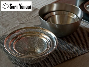 柳宗理 ( YANAGI SORI ) ステンレスボール＆ストレーナー 6個セット （ 16・19・23cm ）ギフト 御祝 SoriYanagi 化粧箱入 日本製