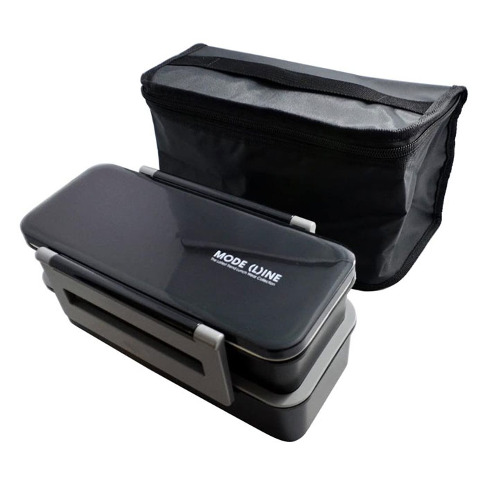 スケーター バッグツキ デカ2段 ランチボックス モードライン お弁当 袋 大きい 大容量 大人 黒 ブラック