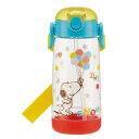 スケーター ワンプッシュ ストローボトル SNミュージカル PDSH5 子供用 水筒 クリアボトル 480ml スヌーピー PEANUTS 小学校 子供