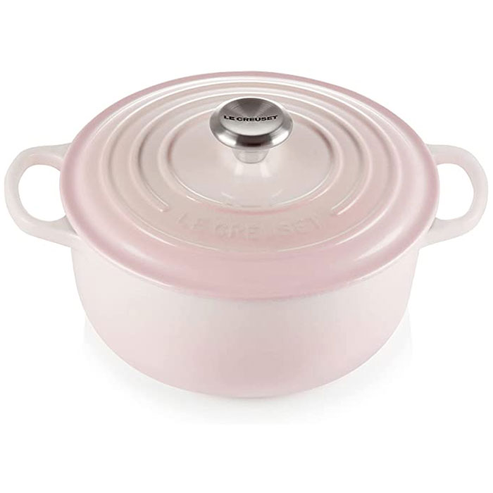 ルクルーゼ ココットロンド ル・クルーゼ ココットロンド 20cm 21177 シェルピンク 777 シルバーつまみ Le Creuset 両手鍋【並行輸入品】