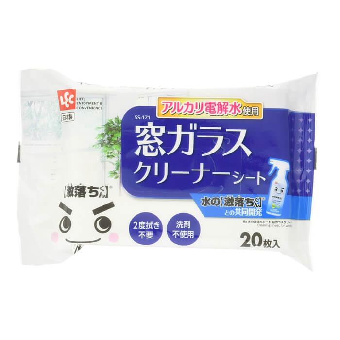 【スーパーセール中はポイント最大46倍 】レック LEC SS171 水の激落ちシート 窓ガラスクリーナー 20枚入 掃除シート 窓ふき 掃除