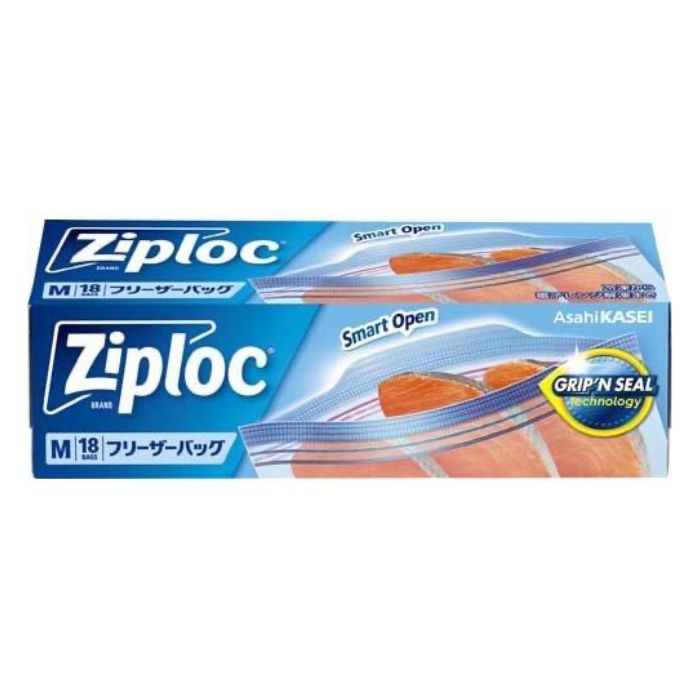 旭化成 Ziploc フリーザーバッグ(M)18枚 食品保存