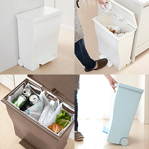 クード ワイドペタルペール 選べる4色 【 kcud KUCD WIDE Pedal Pail ゴミ箱 ダストボックス 分別 岩谷マテリアル Wide Trash Can 】 オールホワイト オールベージュ オールブルーグリーン オールブラウン [ アドキッチン ]