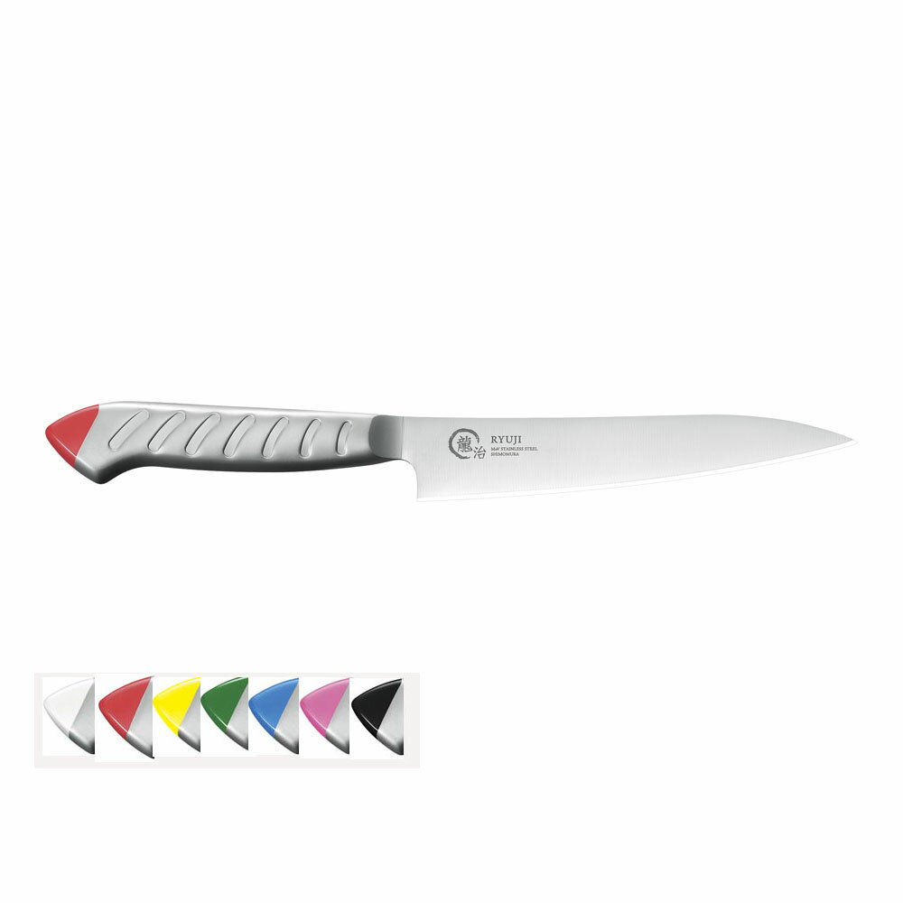 龍治 ステンカラー ペティーナイフ 15cm ブラック 包丁 ステンレス ぺティナイフ