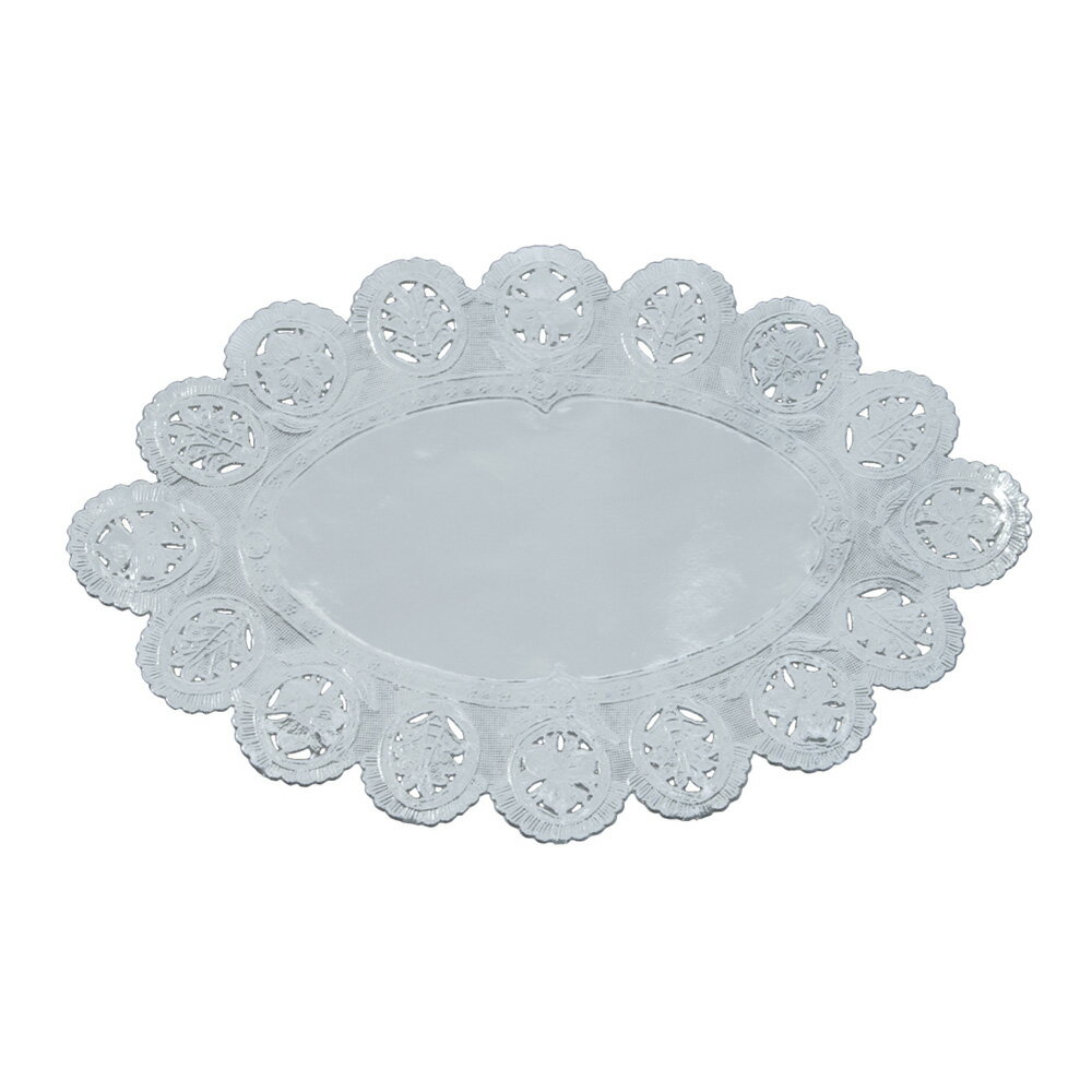 ドイリー 銀小判型 レースペーパー (100枚入) 12号 ラッピング レース紙 ギフト