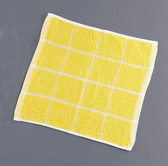 おしぼり 12枚入 黄格子 80匁