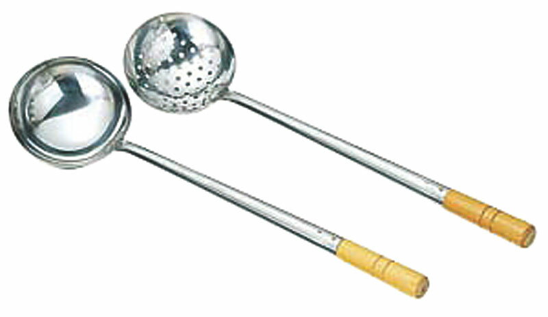 18-0木柄パイプ中華お玉 小 送料無料