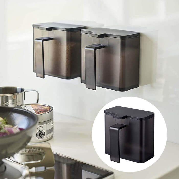 山崎実業 マグネット調味料ストッカー タワー ブラック 4818