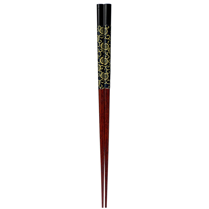 【メール便14本まで対応可能】イシダ お箸 ワシハナカラクサPI 和紙華唐草 23cm 19505