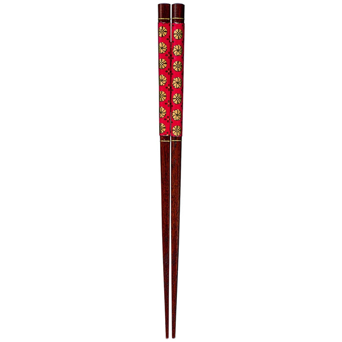 【メール便14本まで対応可能】イシダ お箸 ワシハナグルマPI 和紙花車 21cm 19502