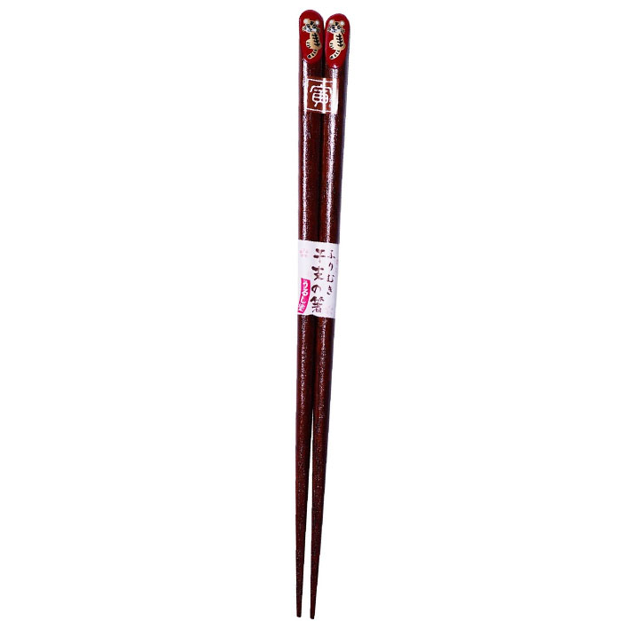 【メール便14本まで対応可能】イシダ お箸 ふりむき 干支の箸寅 20.5cm 12906