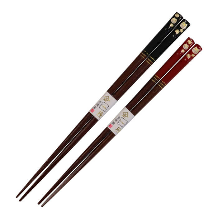 イシダ お箸 ラブオブナチュレギフト箱2膳入 金座福ふくろう 60192