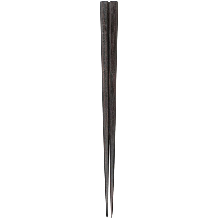 イシダ 一双 四方面縞黒檀淨法寺漆仕上 24cm 箸 お箸 おはし