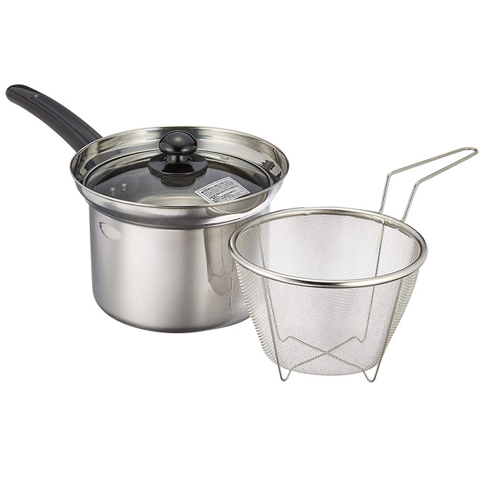 IH非对应 - まいにち使いの多用途鍋 深型片手鍋18cm(ザル付) 送料無料