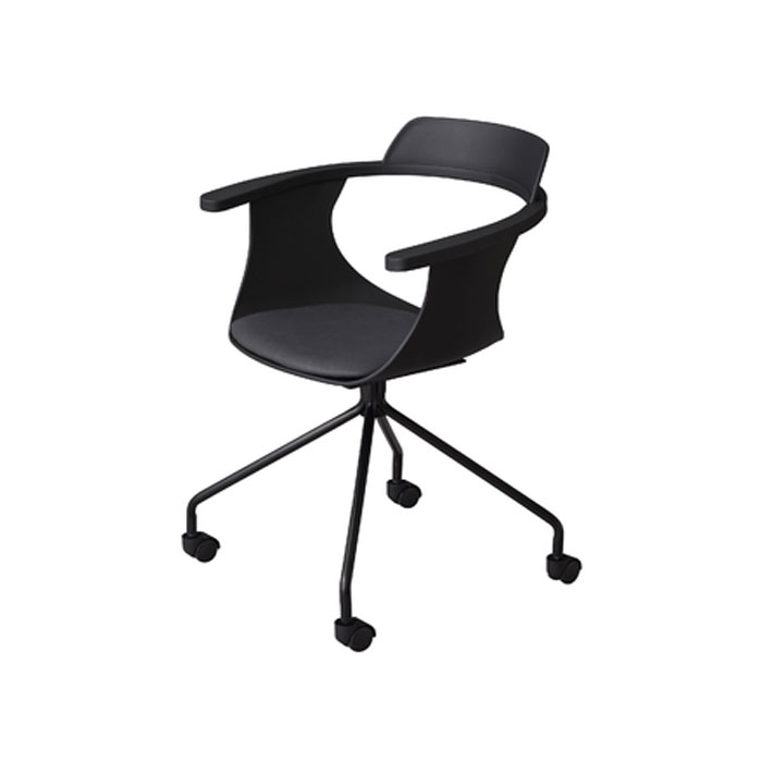 デスクチェア PC-986BK（ブラック） チェア デスクチェア いす 椅子 イス キャスター シンプル スチール 肘掛け アームレスト 背もたれ Azumaya 東谷 【送料無料】【メーカー直送品】【代引不可】【沖縄・北海道・離島・一部地域お届け不可】