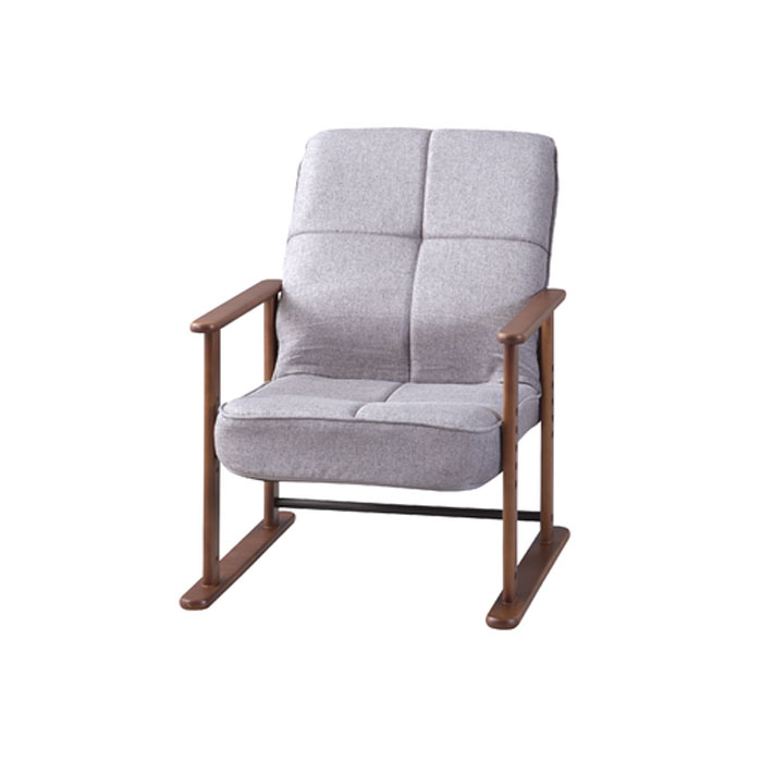 高座椅子S LSS-34GY（グレー） 高座椅子 座椅子 7段階リクライニング 4段階高さ調節 シンプル 折りたたみ ゆったり Azumaya 東谷 【送料無料】【メーカー直送品】【代引不可】【沖縄・北海道・離島・一部地域お届け不可】