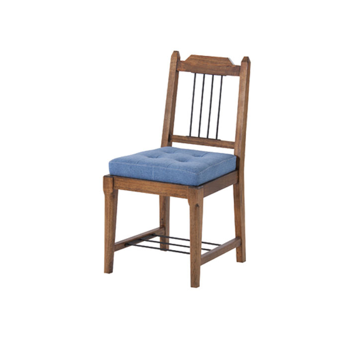 【メーカー直送品】【代引不可】【沖縄北海道離島お届け不可】W42×D49×H85×SH46cm天然木(ミンディ) ラッカー塗装 アイアン(粉体塗装) コットン組立完成品付属工具：なしお客様用意：なし静的耐荷重：80kg※デニム生地の商品は、...