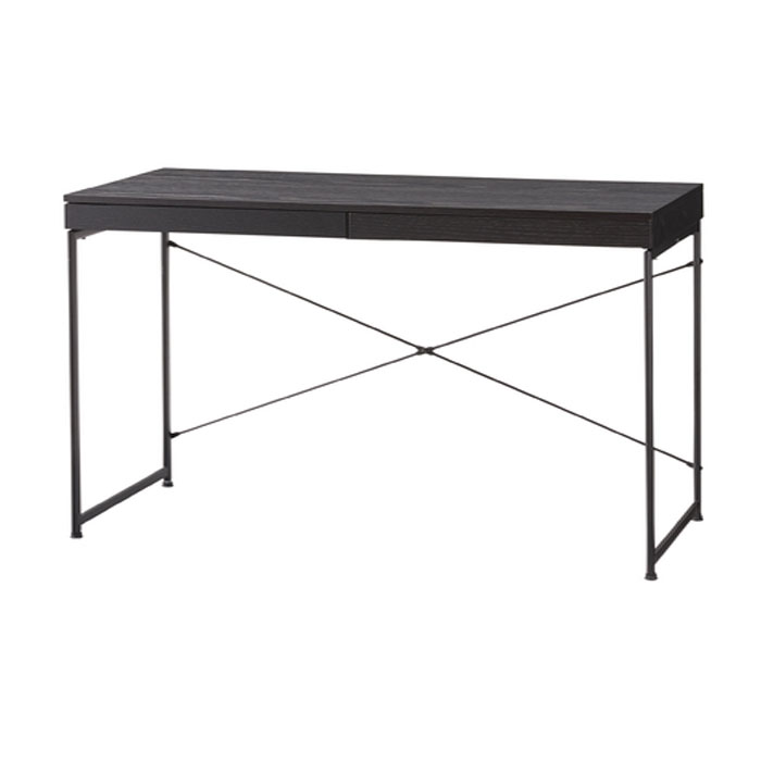 デスク END-331BK（ブラック） デスク パソコンデスク PCデスク 作業 仕事 書斎 学習机 机 スリム 引き出し付き 木目 スチール Azumaya 東谷 【送料無料】【メーカー直送品】【代引不可】【沖縄・北海道・離島・一部地域お届け不可】