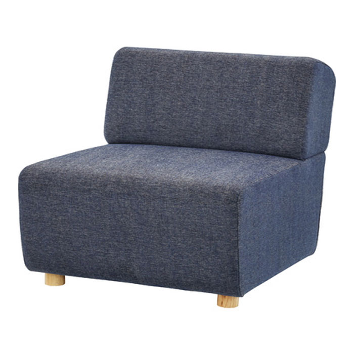 キューブ ソファ SS-118NVB（ネイビー） ソファ ソファー 1人掛け 1人用 北欧 肘なし アームレス ファブリック 布地 おしゃれ Azumaya 東谷 【送料無料】【メーカー直送品】【代引不可】【沖縄・北海道・離島・一部地域お届け不可】