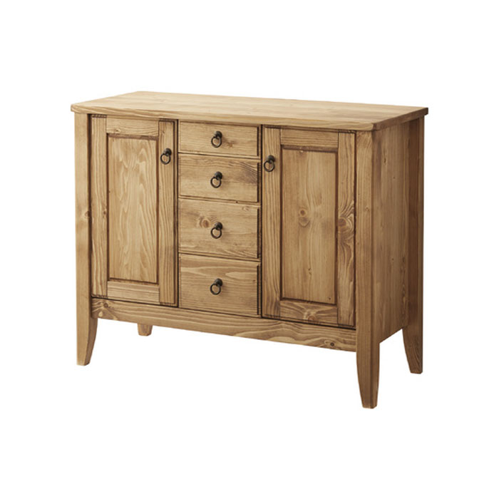 【メーカー直送品】【代引不可】【沖縄北海道離島お届け不可】W95×D40×H80cm天然木(パイン) オイル仕上組立完成品付属工具：なしお客様用意：なし静的耐荷重：10kg/棚可動棚2枚商品重量：28.5kg原産地：中国区分：大型S◆沖縄・...