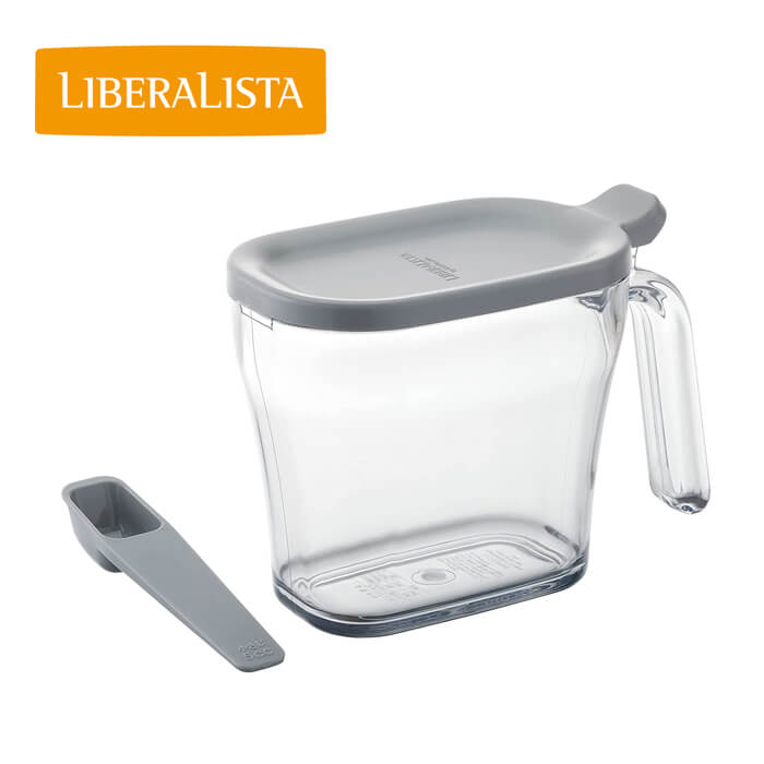 リス リベラリスタ クックポット スリム ライトグレー 調味料入れ 使いやすい 塩 砂糖