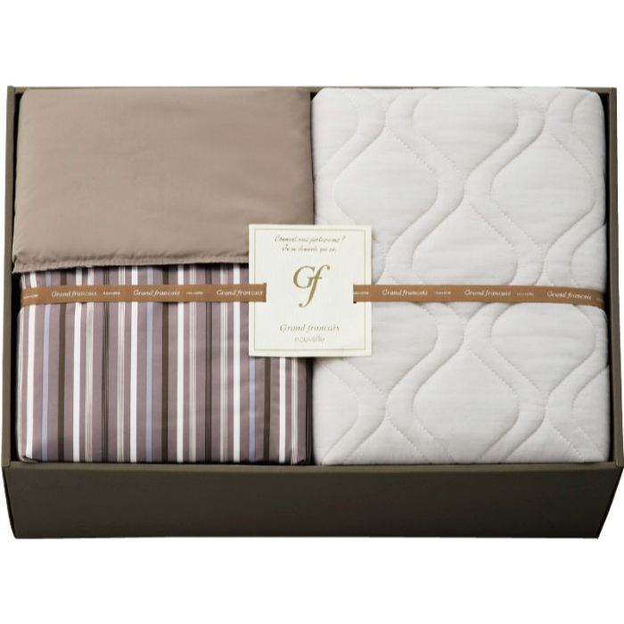 グランフランセヌーベル ウォッシャブルケット ＆ クール接触冷感敷パット ブラウン GFN4158BR 送料無..