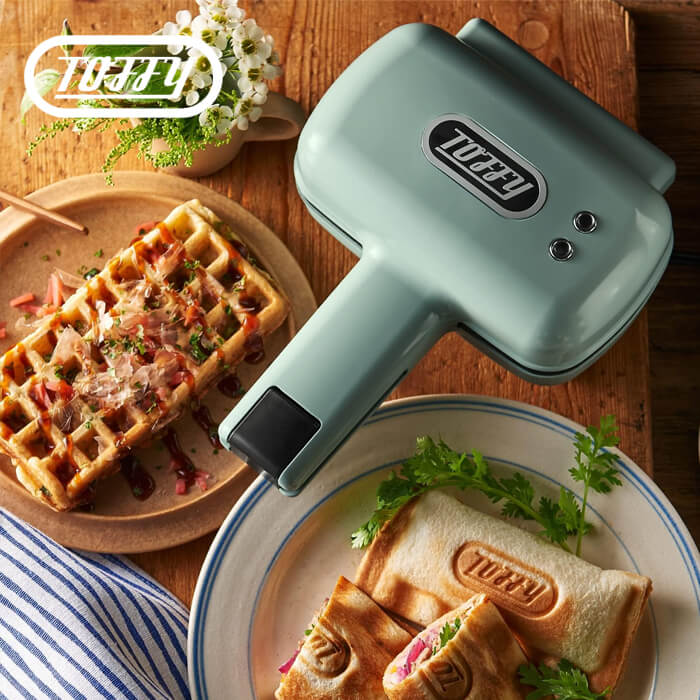 Toffy トフィー ハーフホットサンドメーカー プレート交換タイプ ハーフホットサンドプレート/ワッフルプレート 2WAY 食べきりサイズ プレート水洗い可能 K-HS5-PA【定】