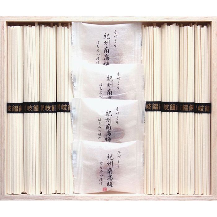 紀州南高梅・讃岐うどん詰合せ(木箱入) RUU-150 お歳暮 お中元 ギフト 贈り物 送料無料 【メーカー直送品】【沖縄北海道離島お届け不可】