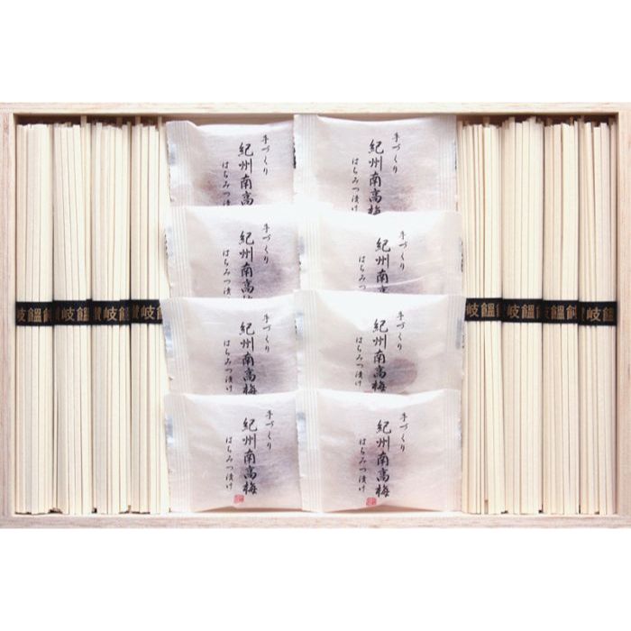 紀州南高梅・讃岐うどん詰合せ(木箱入) RUU-200 お歳暮 お中元 ギフト 贈り物 送料無料 【メーカー直送品】【沖縄北海道離島お届け不可】
