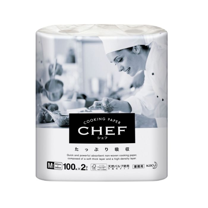 622589先 kao クッキングペーパー シェフたっぷり吸収 M 花王 水切り 揚げ物 天ぷら 油切り キッチンペーパー タオル 送料無料