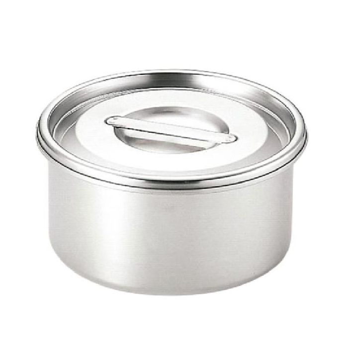 UK 丸 浅型キッチンポット12cm(0.8L)ツマミ付 保存 調理器具 ステンレス製 シンプル 日本製 送料無料