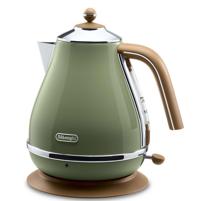 デロンギ アイコナ・ヴィンテージ電気ケトル （オリーブグリーン）( KBOV1200J-GR ) 【 DeLonghi 調理家電 電気ポット レトロ 】