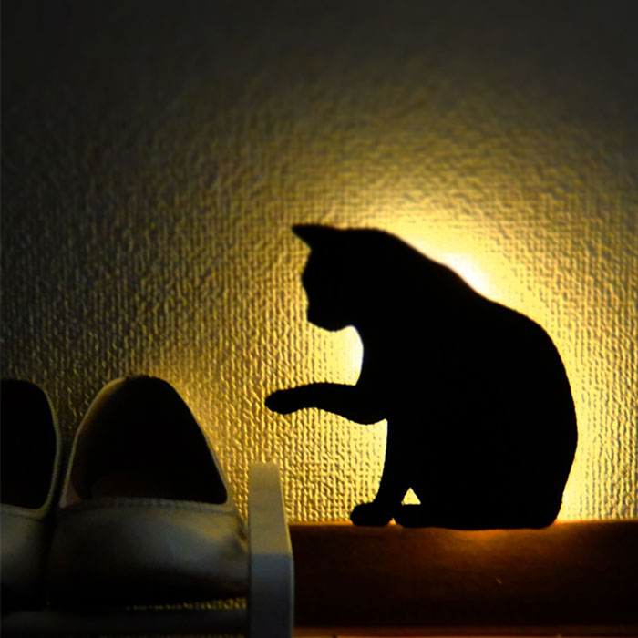 【10/20〜10/30まで店内全品ポイント10倍！】Thats Light！ CAT WALL LIGHT＜ちょっかい＞（TL-CWL-01）【東洋ケース　猫　ネコ　ウォールライト　フットライト　】