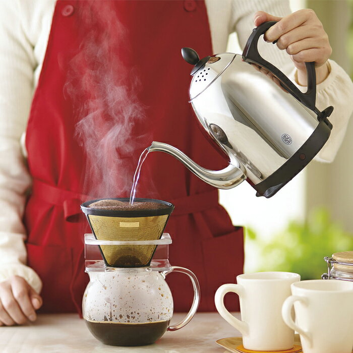 ラッセルホブス カフェケトル 1.2L 電気ケトル おしゃれ クラシック ステンレス ケトル 7412JP Russell Hobbs 1.2