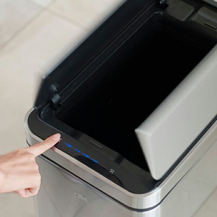EKO デラックス ファントムセンサービン 45L エコ ごみ箱 ゴミ箱 ダストボックス シルバー 送料無料