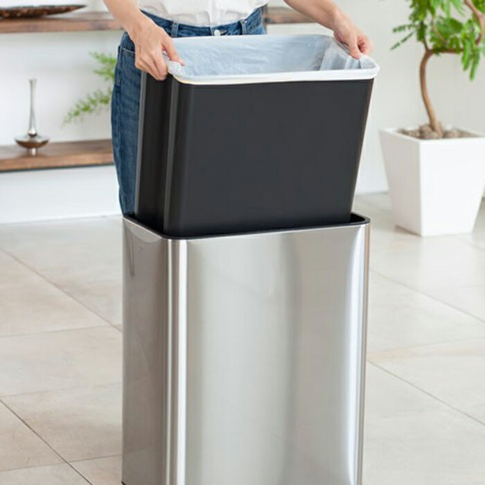 EKO デラックス ファントムセンサービン 45L エコ ごみ箱 ゴミ箱 ダストボックス シルバー 送料無料 [2]