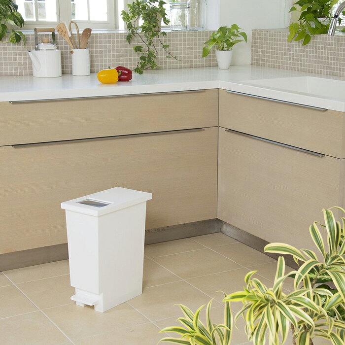 トンボ ゴミ箱 ペダル ユニード プッシュ & ペダル 45リットル 45S ごみ箱 ふた付き ダストボックス スリム ホワイト 45L ふた付 ごみ入れ [3]