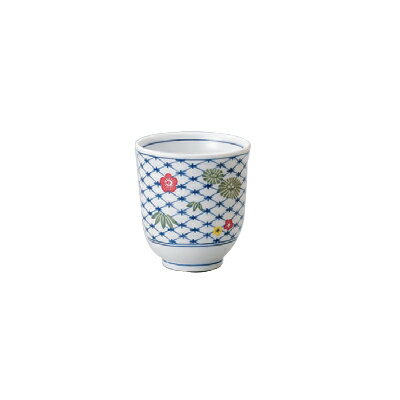 前畑　むすぶ　網絵（青）　湯のみ【日本製】送料無料